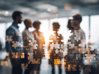 Obraz premium diverse team problem solving on a blured office background with natural sunlight