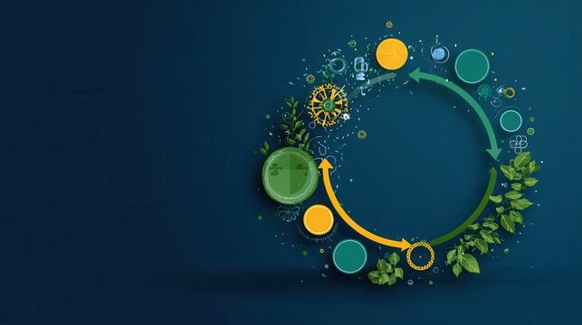 green background lifecycle assessment concept on a blue background