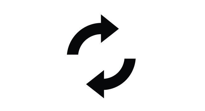 A simple graphic displays two curved arrows one pointing left and the other right symbolizing reciprocal action high quality professional detailed