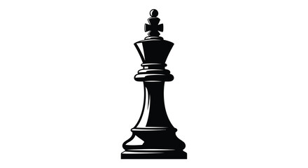 Fototapeta premium A stark black and white illustration depicts a chess king centrally positioned and viewed from the side high quality professional detailed