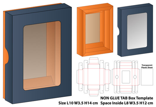 Window Display Non Glue Box Dieline Template