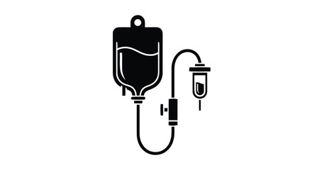 Fototapeta premium Vector illustration&nbsp;of medical iv drip bag icon vector illustration