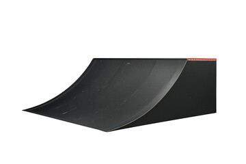 Obraz premium Skateboarding quarter pipe ramp isolated on transparent background for extreme sports and freestyle stunts