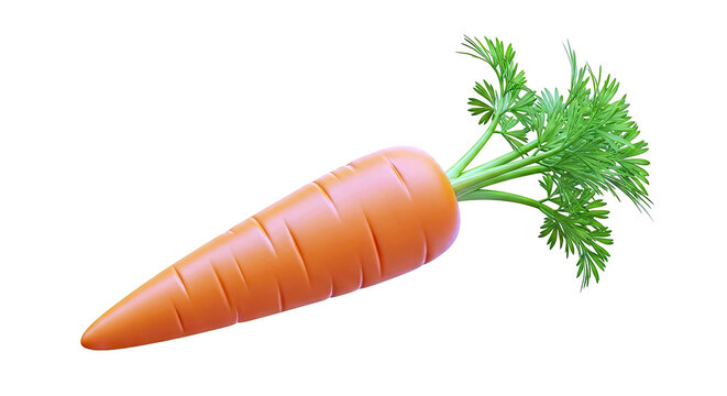 Fresh Orange Carrot with Green Tops