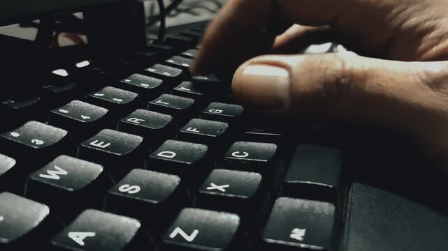 Typing keyboard to complete good teamwork tasks