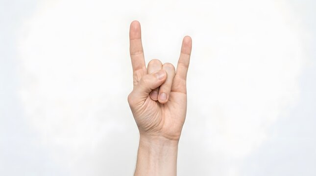 A hand making a rock on sign with the index and pinky fingers raised