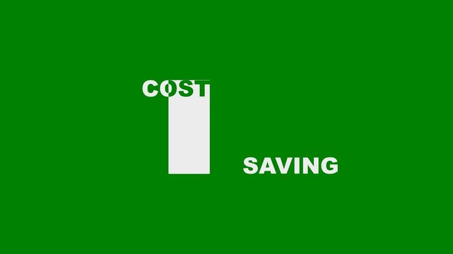 High Cost and Low Savings - Finance concept - minimal motion graphics clip with Green Background, foreground color 7.5% gray