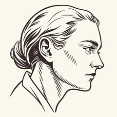Fototapeta premium hand drawn portrait sketch of a human face
