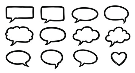 Fototapeta premium Vector illustration&nbsp;of set of hand drawn speech bubbles