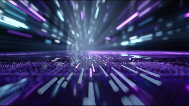 Abstract Digital Data Stream: A captivating display of digital data flowing through a network, with a dynamic play of light and color that embodies the speed and complexity of information.