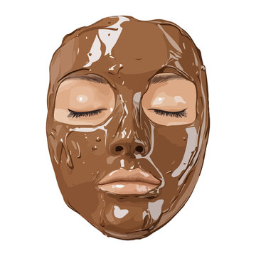 mud mask, boryeong mud festival in korea, festival, vector, transparent background, face