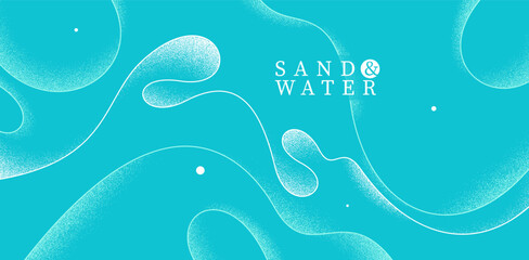 Curvy relaxing lines vector abstract background, creative concept of sea and ocean waves on a shore, calming shapes of waves over the sand wallpaper.