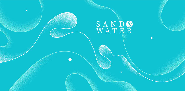 Curvy relaxing lines vector abstract background, creative concept of sea and ocean waves on a shore, calming shapes of waves over the sand wallpaper.