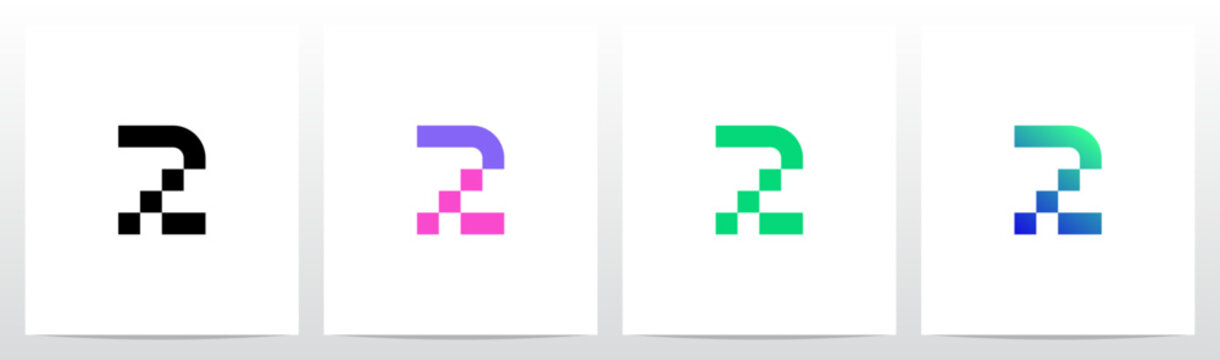 Square Rectangle Curve Geometric Typography Letter Initial Logo Design Z