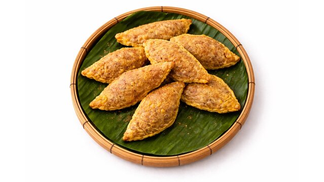 Mun Kaum Traditional Sweet, Sri Lankan Avurudu, Sinhala and Tamil New Year Sweet, Traditional Sri Lankan Food, Oil Cake Mun Kaum, Banana Leaf Serving, Aurudu Kama, Sri Lanka Cuisine, South Asian Food