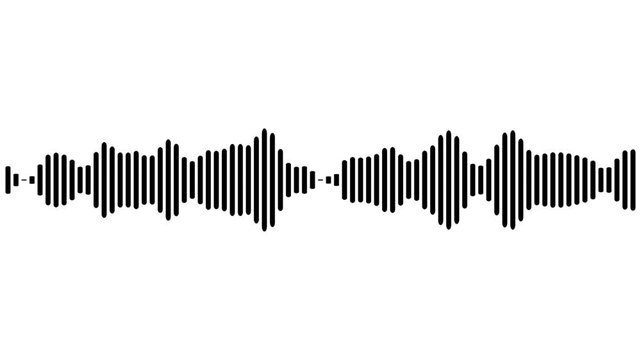 Sound Wave Pattern on white Background Audio Visualization Equalizer audio wave sound pattern animation, simple sound wave, Record music player. spectrum Mobile audio track, with 4k video animation.