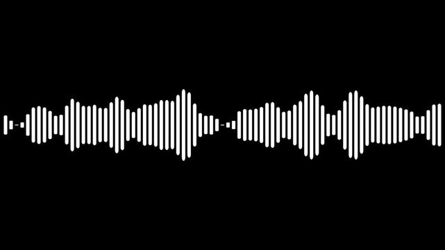 Sound Wave Pattern on Black Background Audio Visualization Equalizer audio wave sound pattern animation, simple sound wave, Record music player. spectrum Mobile audio track, with 4k video animation.
