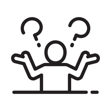 A stick figure with question marks above their head expresses confusion