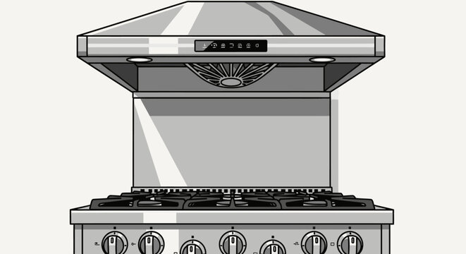 Stainless Steel Kitchen Range Hood.