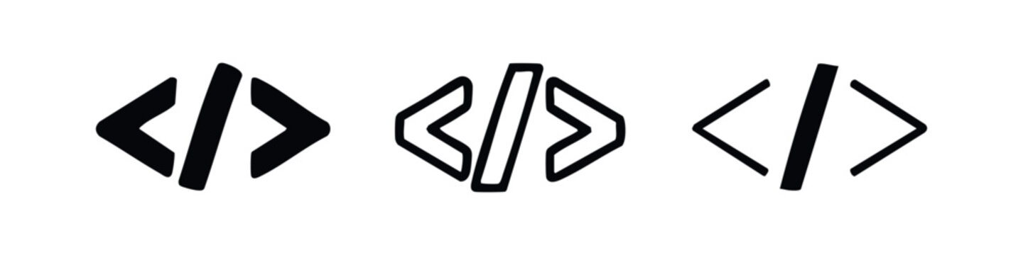 Code Tags Icon Set - Programming and Development Symbol