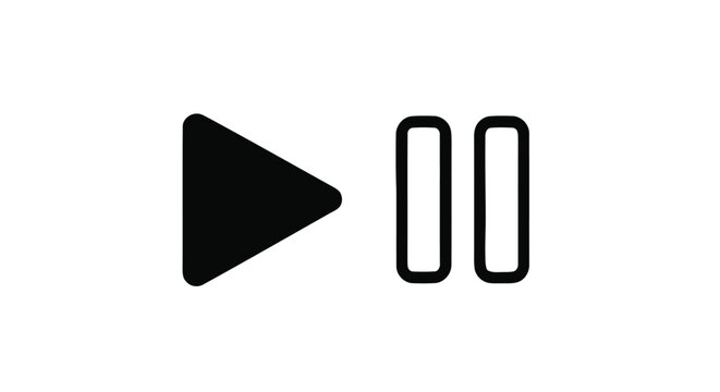 Vector illustration&nbsp;of play and pause button icon vector illustration