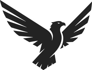 Obraz premium Eagle Silhouette Logo – Flying Bird Wings Spread Vector Illustration