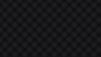 Fototapeta premium Luxurious black quilted texture background with deep shadows and subtle highlights