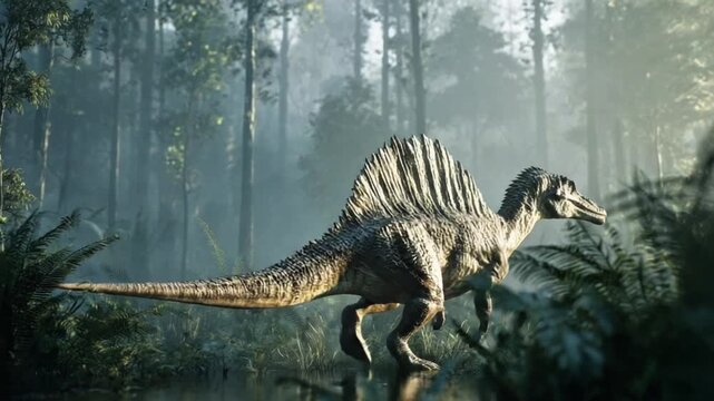 Dimetrodon in a Dense Prehistoric Forest
