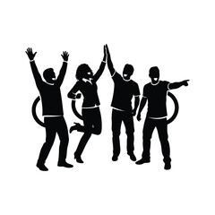 Fototapeta premium Happy diverse business team celebrating success with high five.