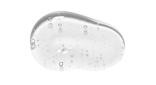 Serum gel swatch isolated on white background Cosmetic transparent gel serum texture