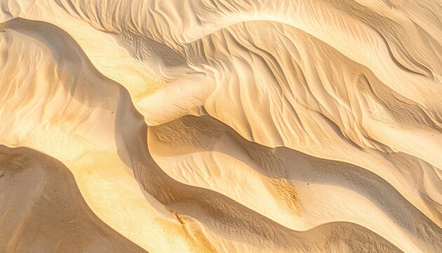 Abstract patterns of sand dunes sculpted by wind.