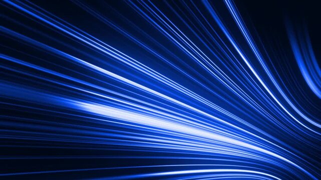 Colorful Glowing Neon Blue Lines Moving Animation Isolated On Black Background Abstract Blue Lines Animation Graphic Background For Technology And Design