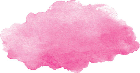 Obraz premium Soft pink watercolor stain with textured edges on white background