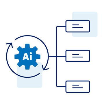 Vector icon for Parallel AI Agents, AI Task Distribution, Multi-Agent AI System, AI-Based Task Parallelism, Parallel Process Execution. Editable stroke.