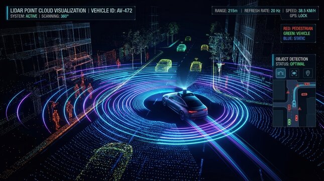 3D Autonomous Vehicle LiDAR Point Cloud Visualization