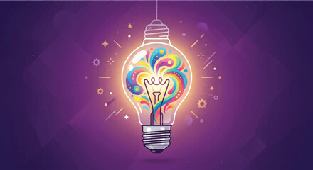 Glowing Creative Lightbulb Idea Concept © Mr. Akash