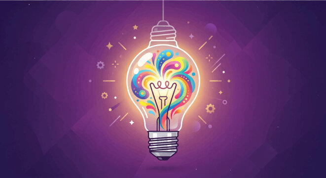 Glowing Creative Lightbulb Idea Concept
