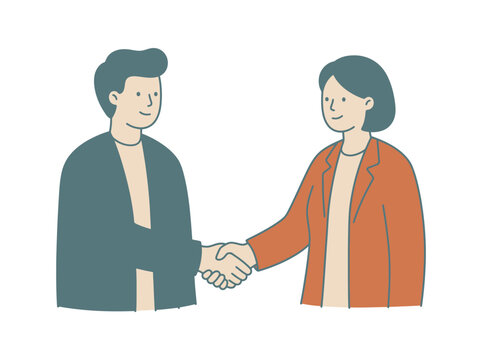 Professional business colleagues shaking hands, symbolizing successful partnership, agreement, and collaborative teamwork in a corporate setting