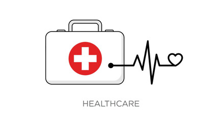 Fototapeta premium Medical, healthcare, first aid, icon, vector graphics