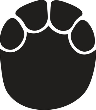 Black bear paw print silhouette icon.