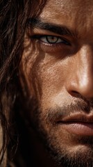 Obraz premium Captivating gaze of Barnabas under soft sunlight