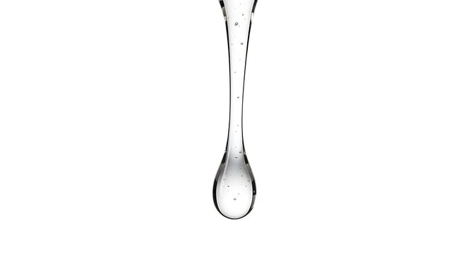 A single drop of water falling in slow motion