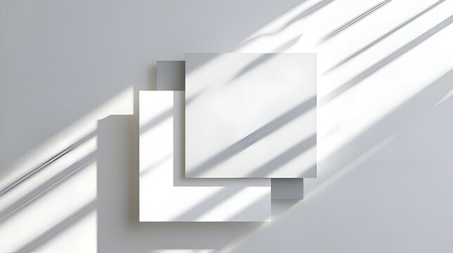 Modern White and Light Grey Square Overlapped Pattern Background
