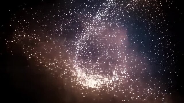 Dusty starry night sky with a few bright stars