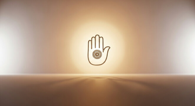 Jain Festival Sacred Symbol Minimal Background
