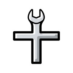 Fototapeta premium Wrench Cross Tool Symbol Icon.