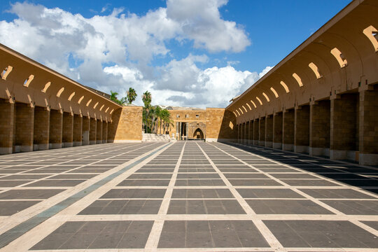 Gibellina New City,  view of the modern square.  Gibellina was destroyed by Belice earthquake, Trapani, Sicily
