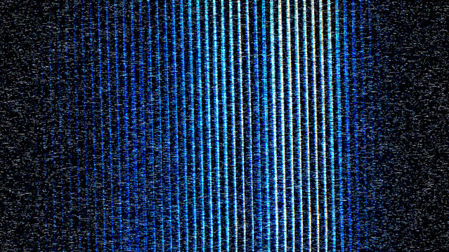 Glitchy blue digital distortion background with vertical lines and pixelation