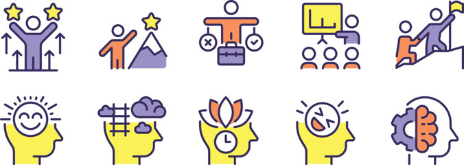 Fototapeta premium Illustrations of personal development and cognitive growth concepts