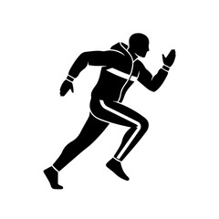 Obraz premium Silhouette of a Running Athlete in Tracksuit Icon
